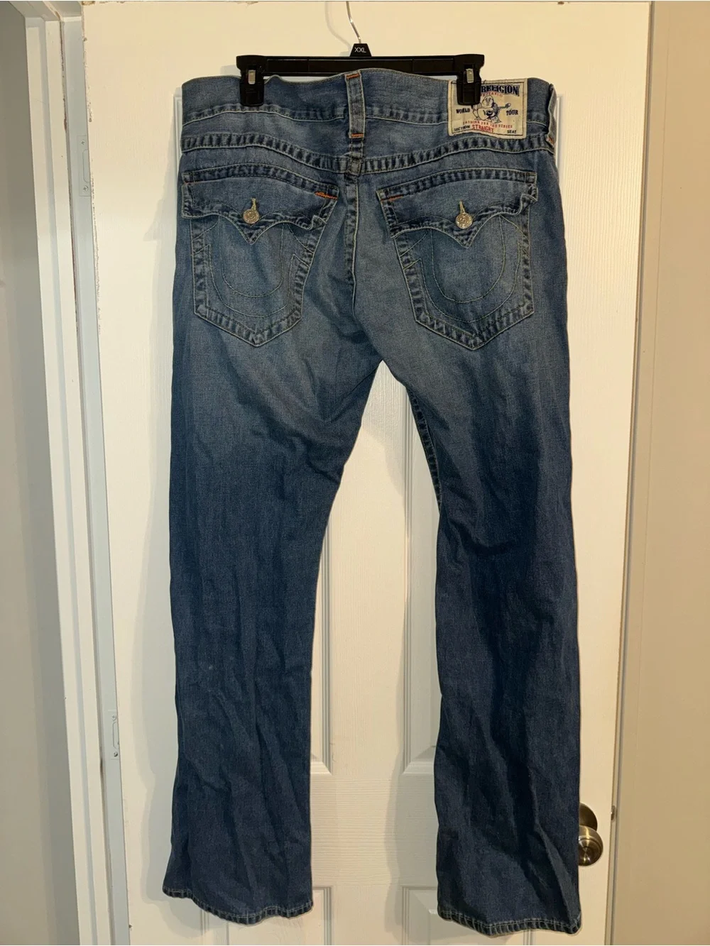 Vintage Y2K True Religion Section Straight Big T Stitch Jeans Buddha Patch